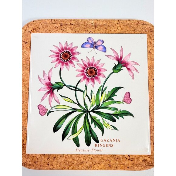 Cork Base Trivet Portmeirion Botanic Garden Gazania Ringens Treasure Flower - Picture 4 of 9
